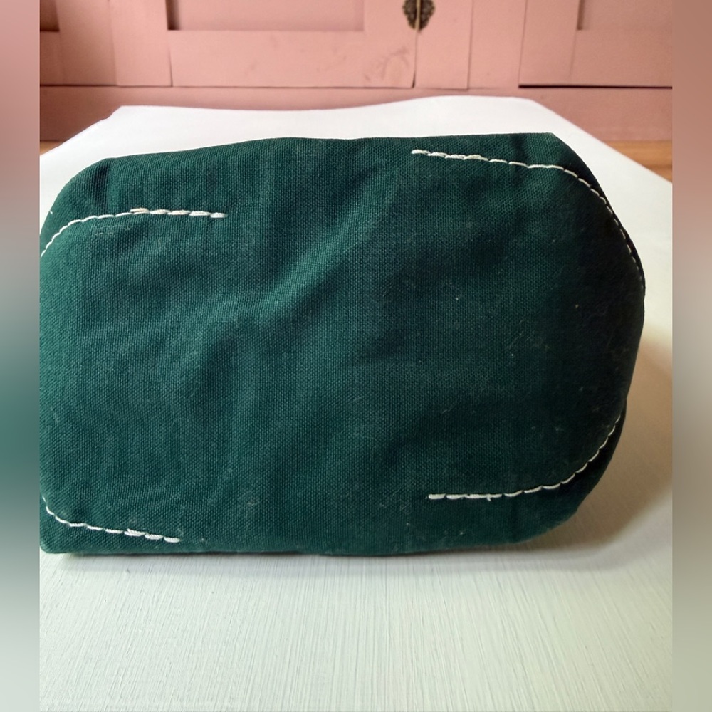 LL Bean Mini Boat And Tote House Embroidered USA Made Canvas Green 6'' EXCELLENT - Picture 6 of 9